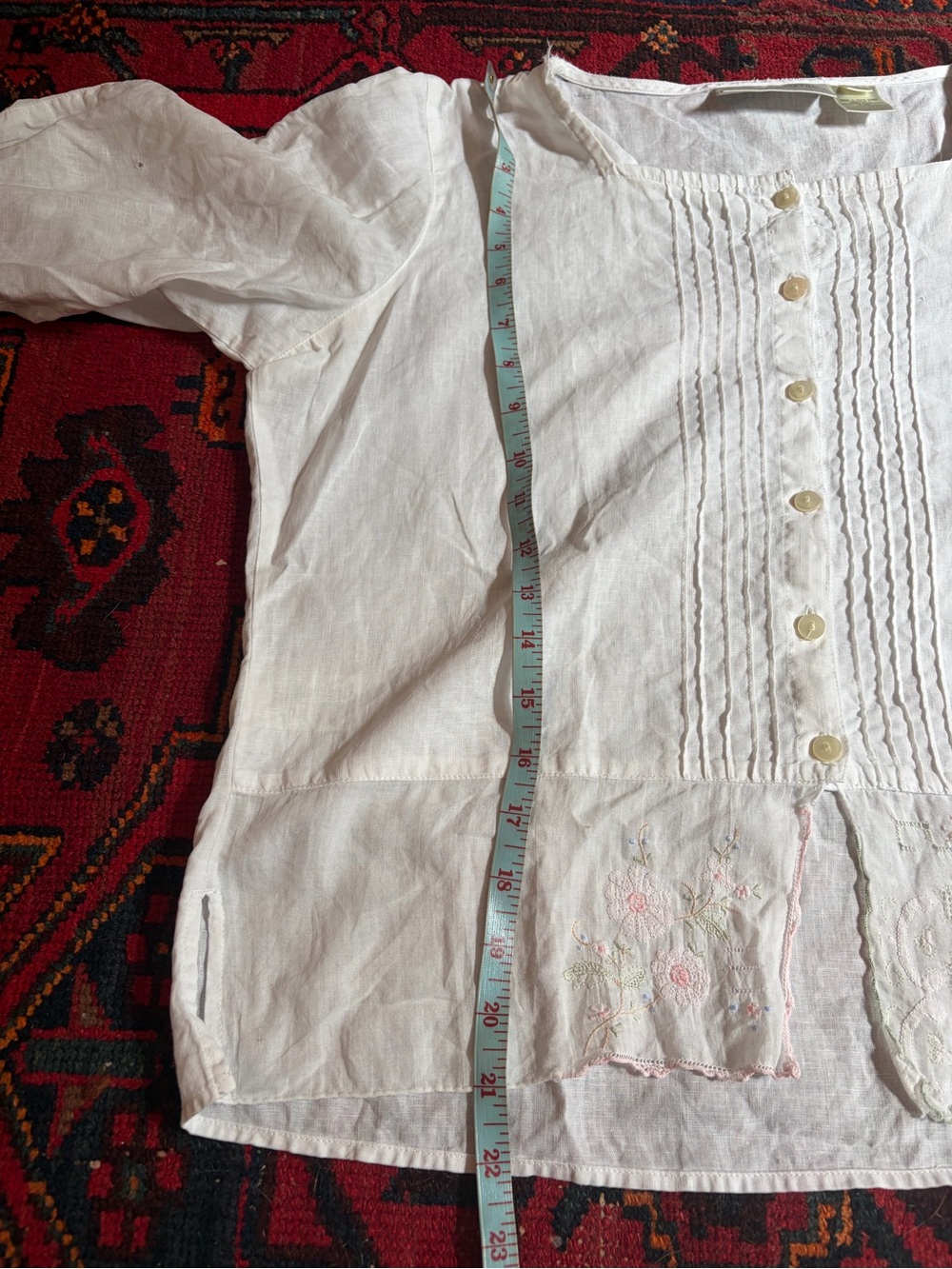 Vintage 100% Cotton Embroidered Blouse - Picture 9 of 16